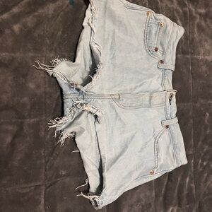 Levi's Light Blue Denim Shorts with Brown Patch